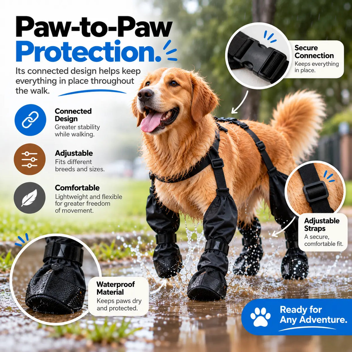 Waterproof Paw Protection for Dogs